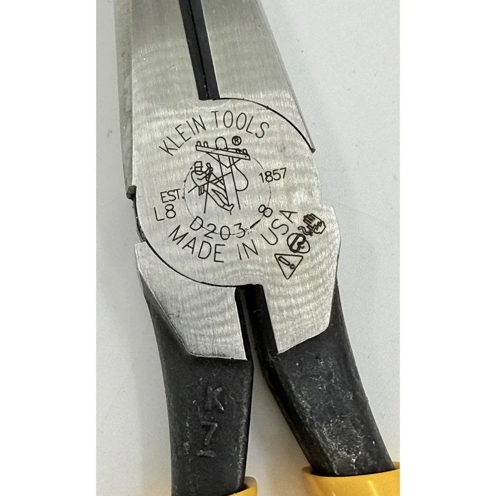 Klein‎ Tools D203-8 Heavy-Duty 8''  Long Nose Pliers Side Cutting USA Made NWOP